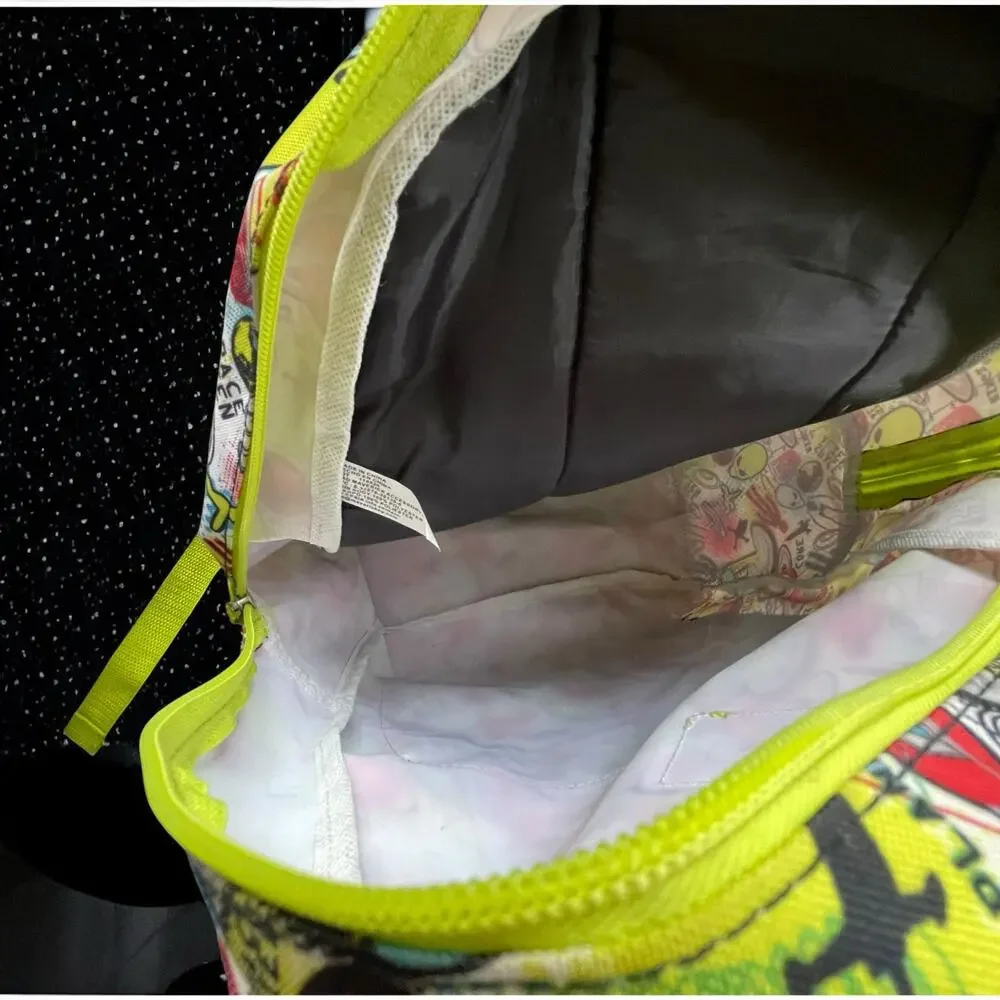 Space Alien Backpack Matching Pouch Neon UFO Outer Space Reflective Spaceman